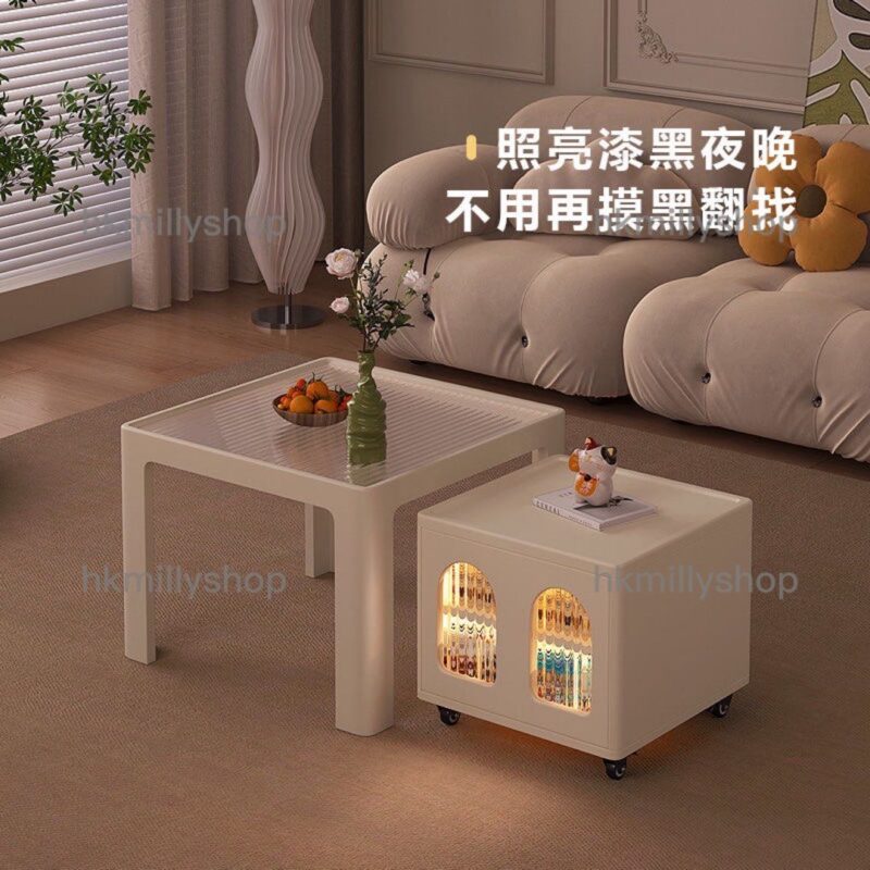 A&1346茶几電視櫃組合 奶油風客廳收納枱 小桌子 咖啡桌 邊幾 床頭櫃 收納櫃 儲物櫃 - Image 5