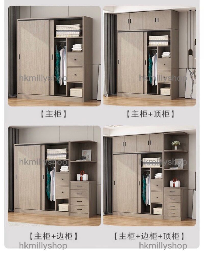 A&1351可訂製尺寸款式衣櫃 帶抽屜 趟門衣櫃 推拉門衣櫃帶櫃桶 - Image 6
