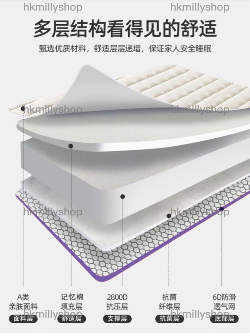 A&1353記憶棉床墊 薄款床褥 榻榻米床褥 可定制尺寸 簡易款軟墊可折疊收納 - Image 3