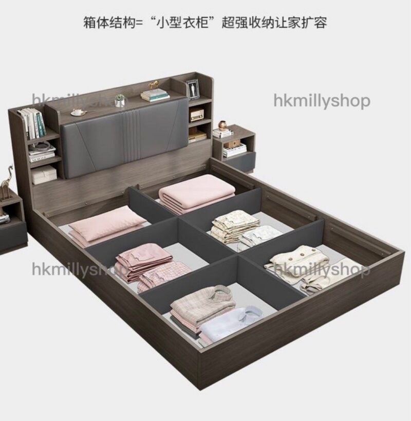 A&1356儲物床 收納床 床架 雙人床 榻榻米床 成人床 大床全新包送貨 - Image 7