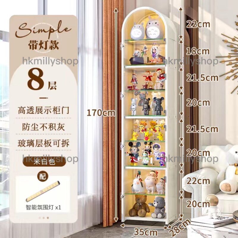 A&1386樂高櫃展示櫃玻璃層板泡泡瑪特展示架可拆卸層板碳鋼手辦櫃 - Image 8