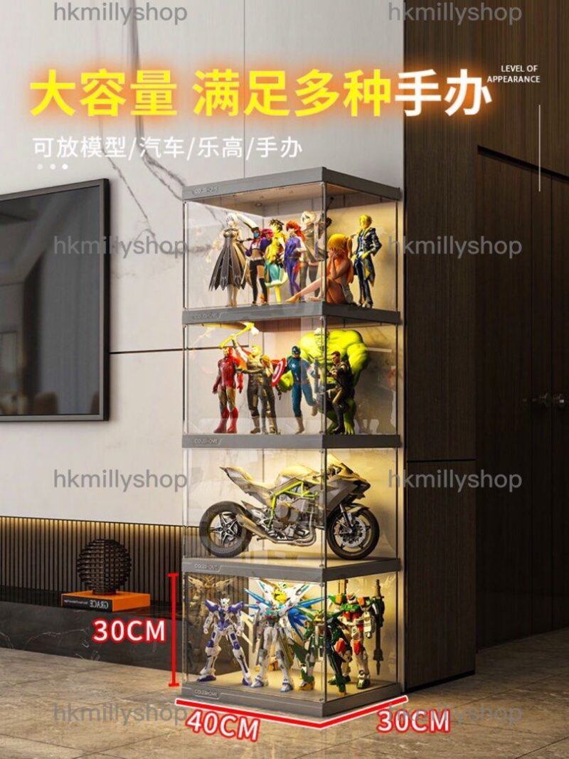 A&1387樂高櫃展示櫃積木櫃防塵櫃高櫃亞克力櫃透明櫃油壓櫃手辦櫃收納櫃玩具櫃模型櫃 - Image 2