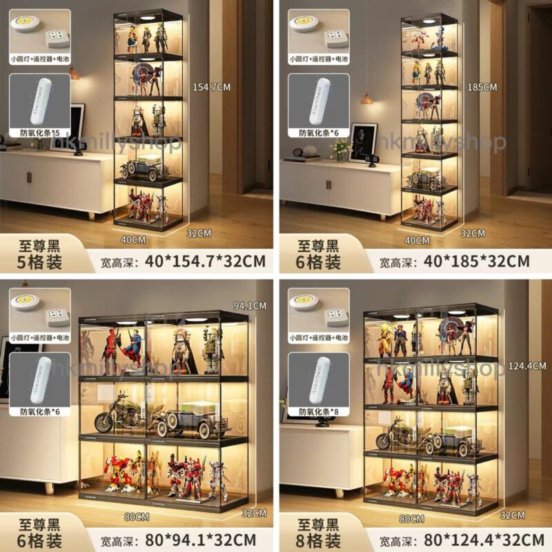 A&1387樂高櫃展示櫃積木櫃防塵櫃高櫃亞克力櫃透明櫃油壓櫃手辦櫃收納櫃玩具櫃模型櫃 - Image 9