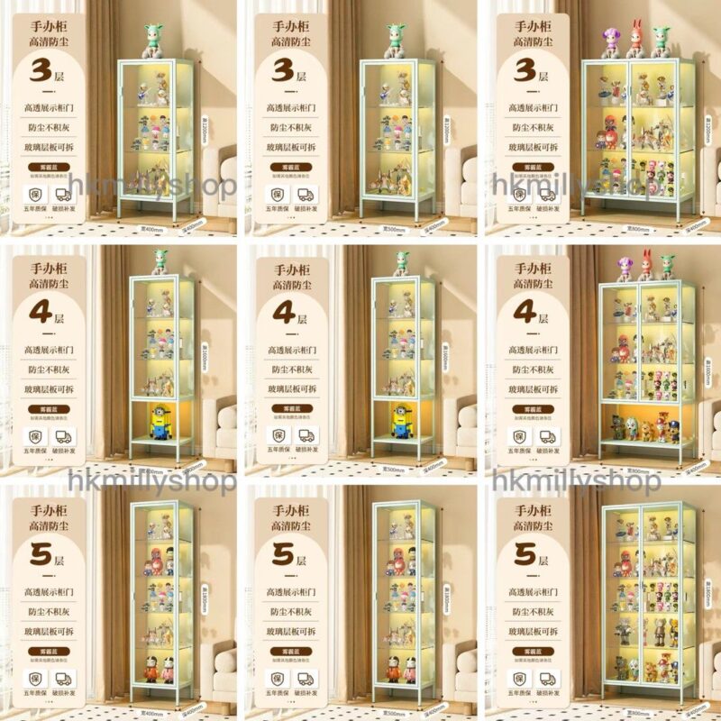 A&1393展示櫃可調節高低 泡泡瑪特樂高櫃 鋼化玻璃櫃 積木櫃 玩具櫃 - Image 7