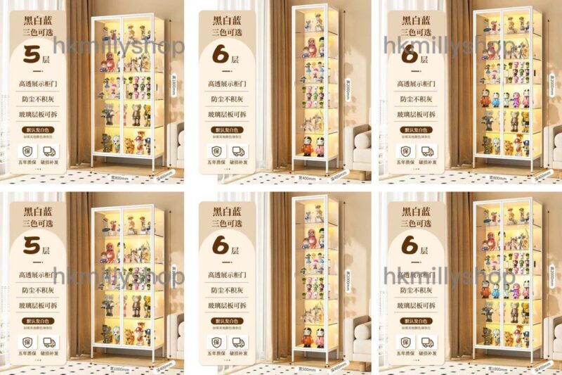 A&1393展示櫃可調節高低 泡泡瑪特樂高櫃 鋼化玻璃櫃 積木櫃 玩具櫃 - Image 8