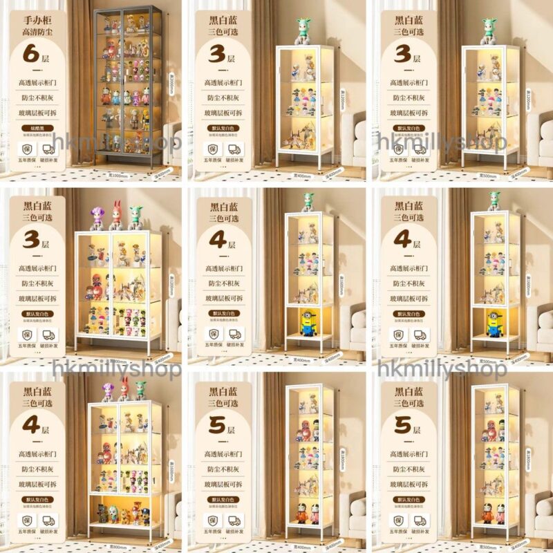 A&1393展示櫃可調節高低 泡泡瑪特樂高櫃 鋼化玻璃櫃 積木櫃 玩具櫃 - Image 9