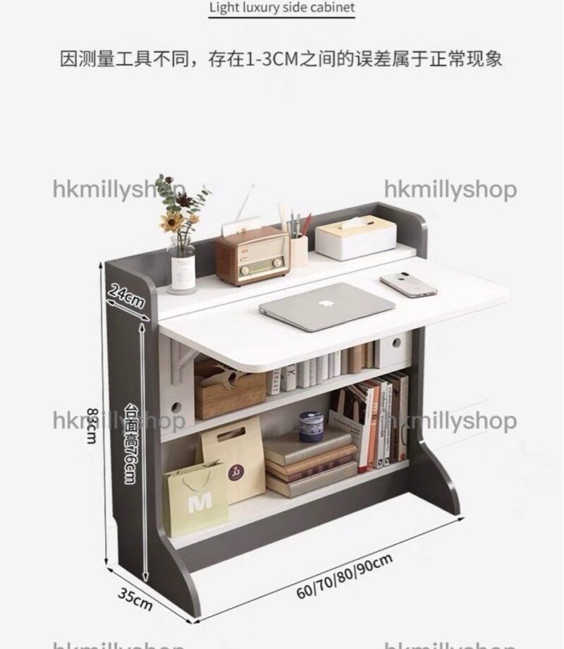 A&1394折疊書枱書桌書櫃一體櫃組合櫃電腦桌伸縮枱摺枱書架實用櫃子桌子電腦枱寫字台 - Image 9