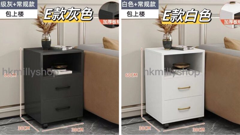 A&1411邊櫃 可移動茶几 梳化邊幾 小桌子 櫃桶 玻璃門 儲物櫃 收納櫃 置物櫃 側邊櫃角几 帶轆邊桌 茶桌 茶枱 邊几 邊枱 - Image 10