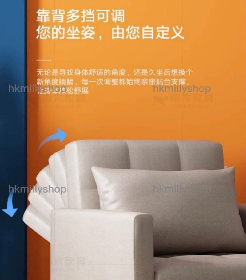 A&1412防污科技佈梳化床 伸縮沙發床 儲物沙發兩座位沙發 乳膠單人位梳化 - Image 3