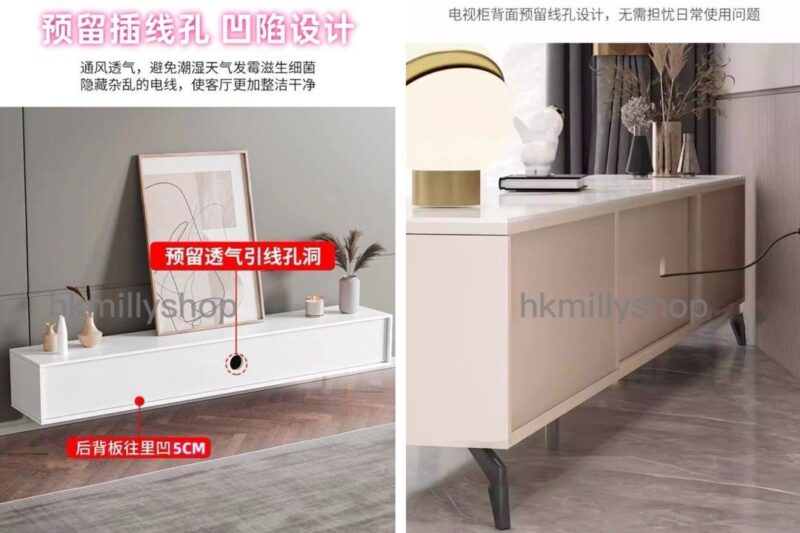 A&1416實木電視櫃茶几邊櫃組合 客廳收納櫃 置物櫃 - Image 4