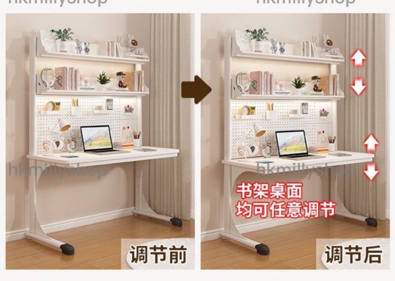 A&1428升降書枱 書桌 學習桌 寫字台 工作枱 辦公桌 電競桌 書架書桌一體式 組合枱 可調製高低桌子 - Image 8