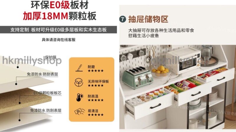 A&1439可訂製尺寸餐桌邊櫃組合櫃一體櫃 - Image 6