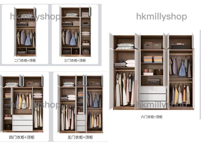 A&1443衣櫃書枱化妝桌一體櫃 轉角收納櫃 L型大衣櫃 - Image 7