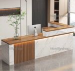 A&1444訂造收銀枱轉角台L型桌子迎賓檯公司前台服裝店門店吧枱定製接待枱大型辦公台