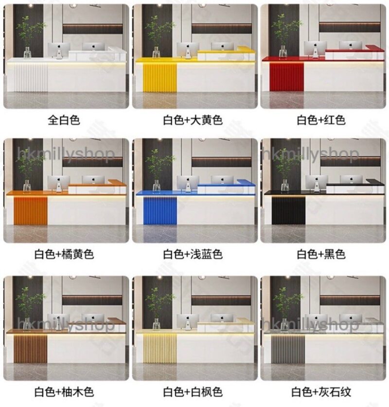 A&1444訂造收銀枱轉角台L型桌子迎賓檯公司前台服裝店門店吧枱定製接待枱大型辦公台 - Image 10