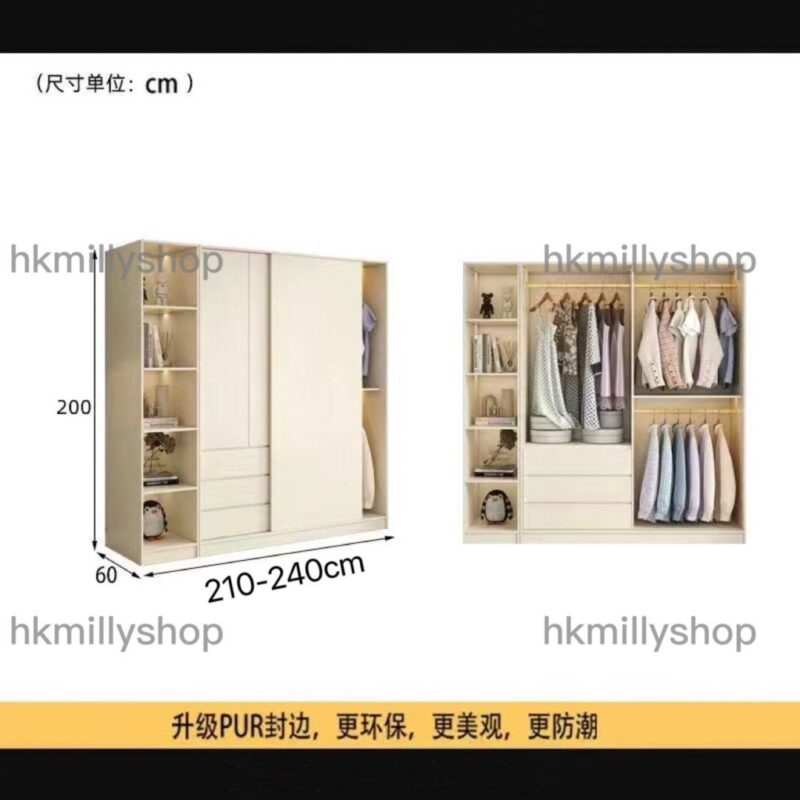 A&1450加厚背板ENF級歐鬆板材質趟門衣櫃 - Image 9