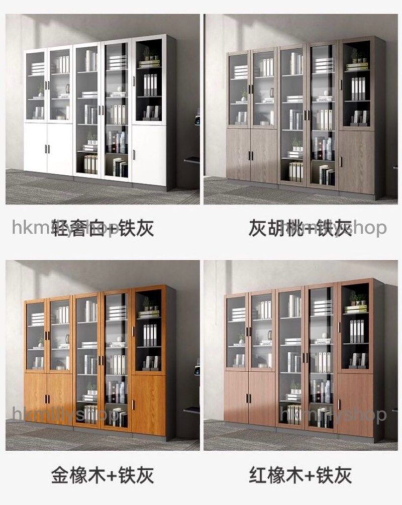 A&1454書櫃 文件櫃 儲物櫃 收納櫃 高身櫃 檔案櫃 帶門玻璃櫃 辦公室櫃子 雜物櫃 儲物架 落地置物櫃 - Image 6