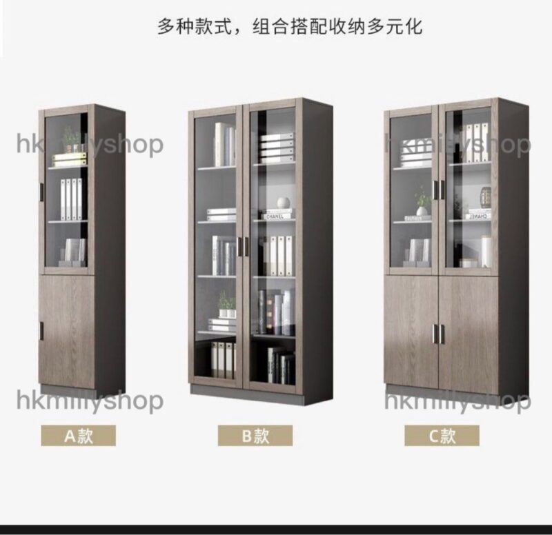 A&1454書櫃 文件櫃 儲物櫃 收納櫃 高身櫃 檔案櫃 帶門玻璃櫃 辦公室櫃子 雜物櫃 儲物架 落地置物櫃 - Image 8