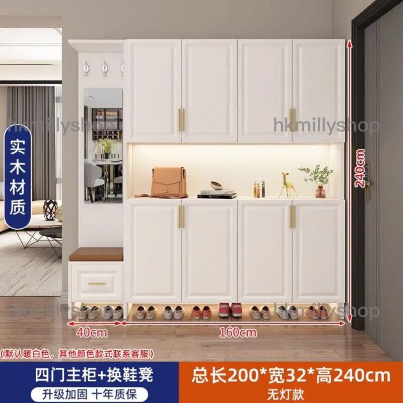 A&1460高身鞋櫃 入門櫃 玄關櫃 隔斷櫃 屏風櫃 鞋架換鞋凳一體櫃 組合櫃 大容量儲物櫃 雜物櫃邊櫃組合 頂天立地櫃子 可坐落地櫃全新包送貨 - Image 11