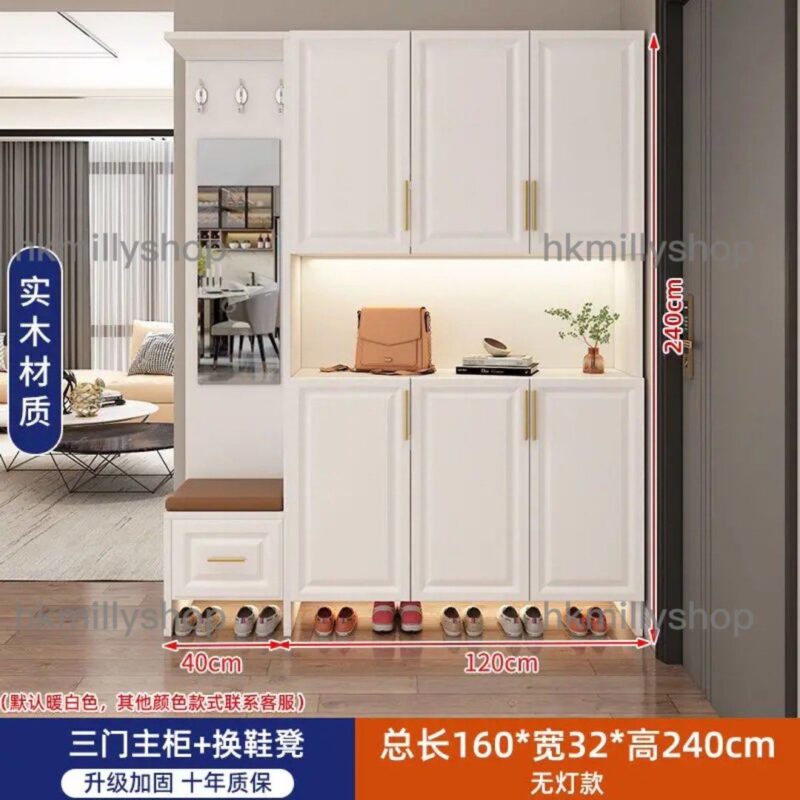 A&1460高身鞋櫃 入門櫃 玄關櫃 隔斷櫃 屏風櫃 鞋架換鞋凳一體櫃 組合櫃 大容量儲物櫃 雜物櫃邊櫃組合 頂天立地櫃子 可坐落地櫃全新包送貨 - Image 10