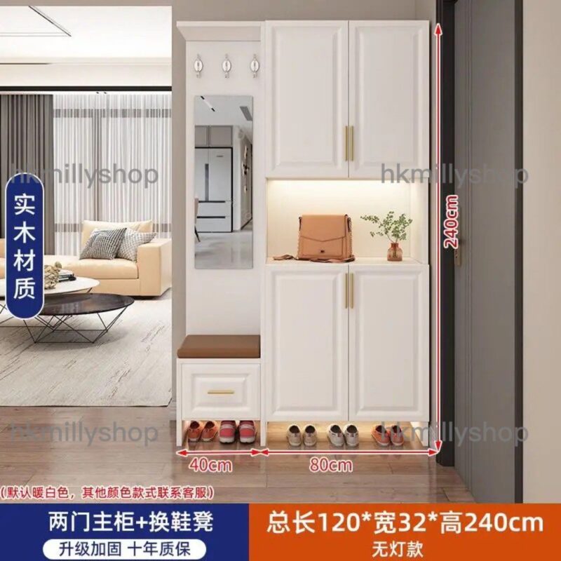 A&1460高身鞋櫃 入門櫃 玄關櫃 隔斷櫃 屏風櫃 鞋架換鞋凳一體櫃 組合櫃 大容量儲物櫃 雜物櫃邊櫃組合 頂天立地櫃子 可坐落地櫃全新包送貨 - Image 9