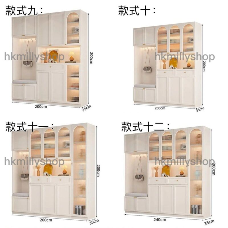 A&1462可訂製尺寸高身鞋櫃 換鞋凳鞋架組合櫃 實木生態板儲物櫃 - Image 10