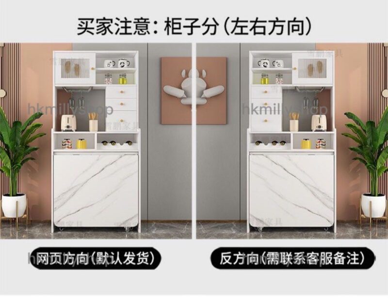 A&1470餐枱餐椅餐邊櫃組合櫃 蝴蝶枱 摺枱 岩板檯面 收縮餐桌 伸縮桿飯桌 食飯枱 碗櫃 雜物櫃 置物櫃 茶水櫃 儲物櫃 高身櫃子全新包送貨 - Image 4