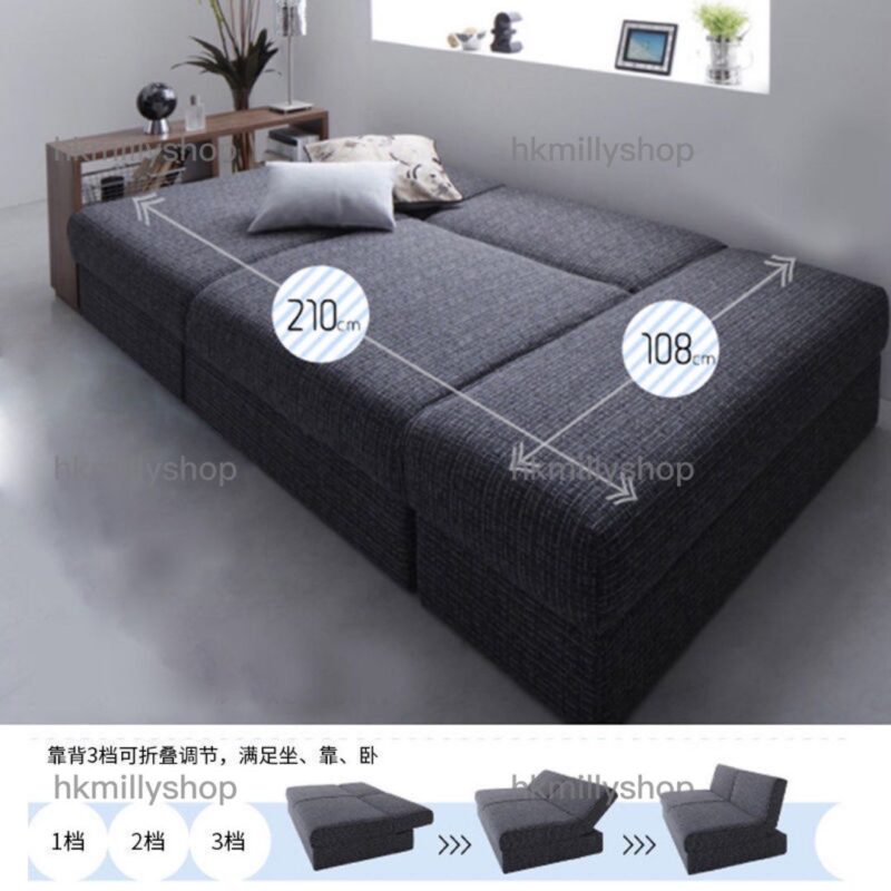A&1480訂製顏色日式儲物沙發床 布藝梳化床 科技皮沙發床 - Image 7