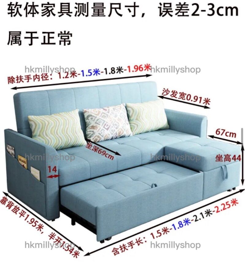 A&1483訂製顏色儲物沙發床 布藝梳化床 科技布沙發床 - Image 11