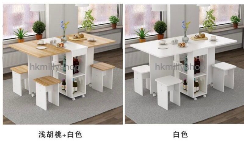 A&1489桌凳組合 摺枱 蝴蝶枱 餐桌餐椅组合 凳子 一枱四椅 摺疊餐桌 摺疊桌 摺疊飯桌 摺疊餐枱 摺疊飯檯 可收納餐桌 食飯桌 雞翼桌 蝴蝶桌 - Image 7