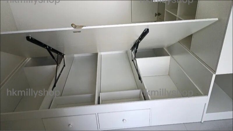 A&1506油壓衣櫃床組合 榻榻米床架 多功能儲物床 大容量衣櫃床櫃一體床架 - Image 9
