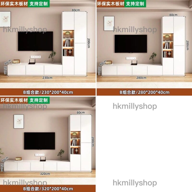 A&1517可訂製尺寸電視櫃邊櫃組合高身櫃 實木生態板落地櫃 客廳收納櫃 儲物櫃 櫃桶櫃 邊櫃 組合櫃 多色選擇電視機櫃 全新包送貨 - Image 7