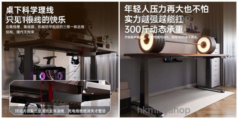 A&1563電動升降枱 實木工作枱 電腦桌 辦公桌 學習桌 寫字台 - Image 5