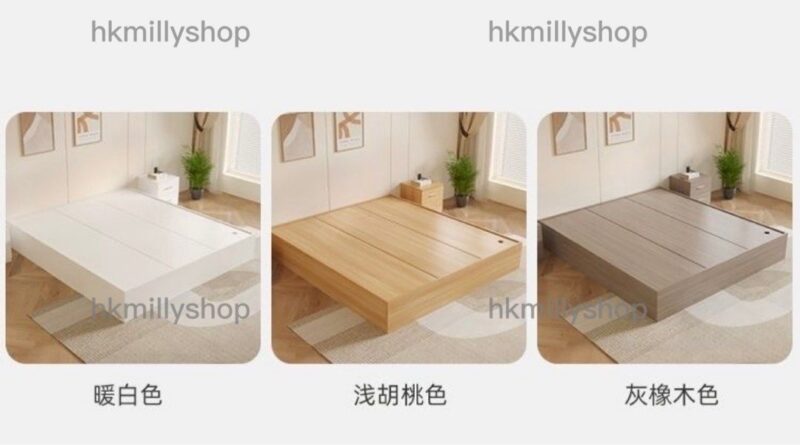 A&1574實木榻榻米床架 儲物床 抽屜床 雙人床 Queen size bed 高箱儲物床 櫃桶床 無床頭平面床Bed - Image 8