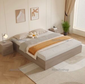 A&1574實木榻榻米床架 儲物床 抽屜床 雙人床 Queen size bed 高箱儲物床 櫃桶床 無床頭平面床Bed