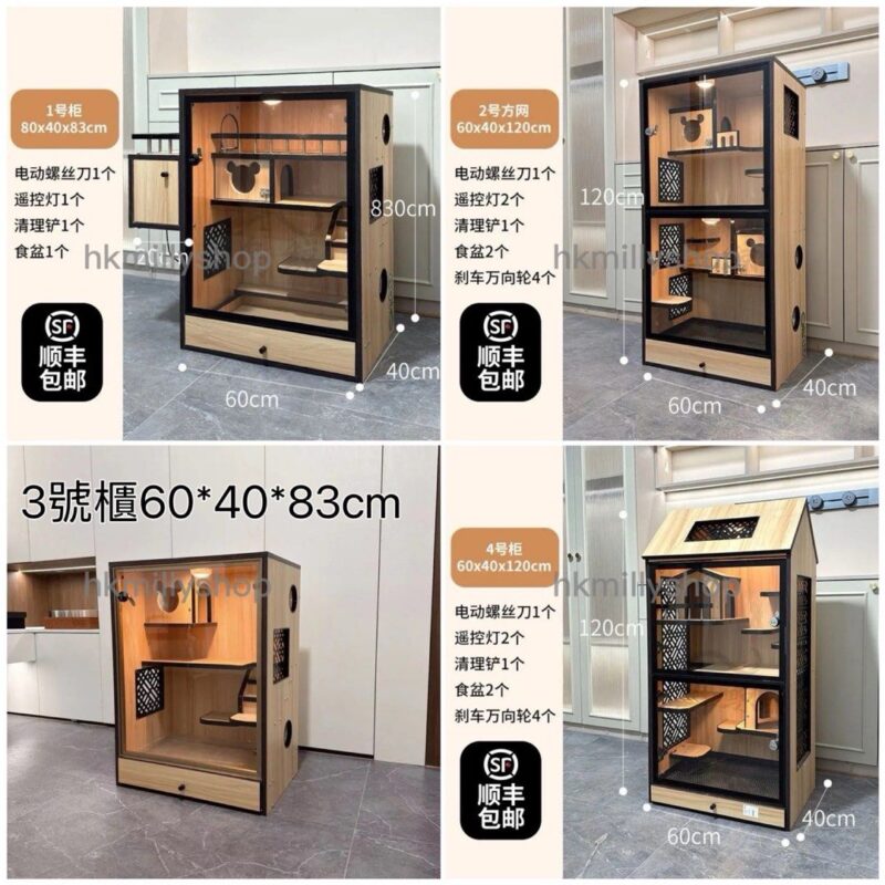 A&1575豪華貓屋 貓咪別墅貓爬架 實木貓籠 貓別墅 三層四層貓櫃 - Image 10