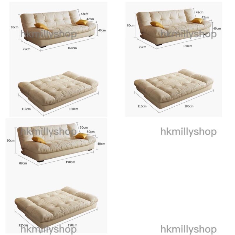 A&1577貓抓佈懶人沙發床 牛奶絨梳化床 雲朵Sofa 可折疊沙發 奶油風格 Sofa bed - Image 11