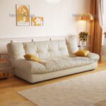 A&1577貓抓佈懶人沙發床 牛奶絨梳化床 雲朵Sofa 可折疊沙發 奶油風格 Sofa bed