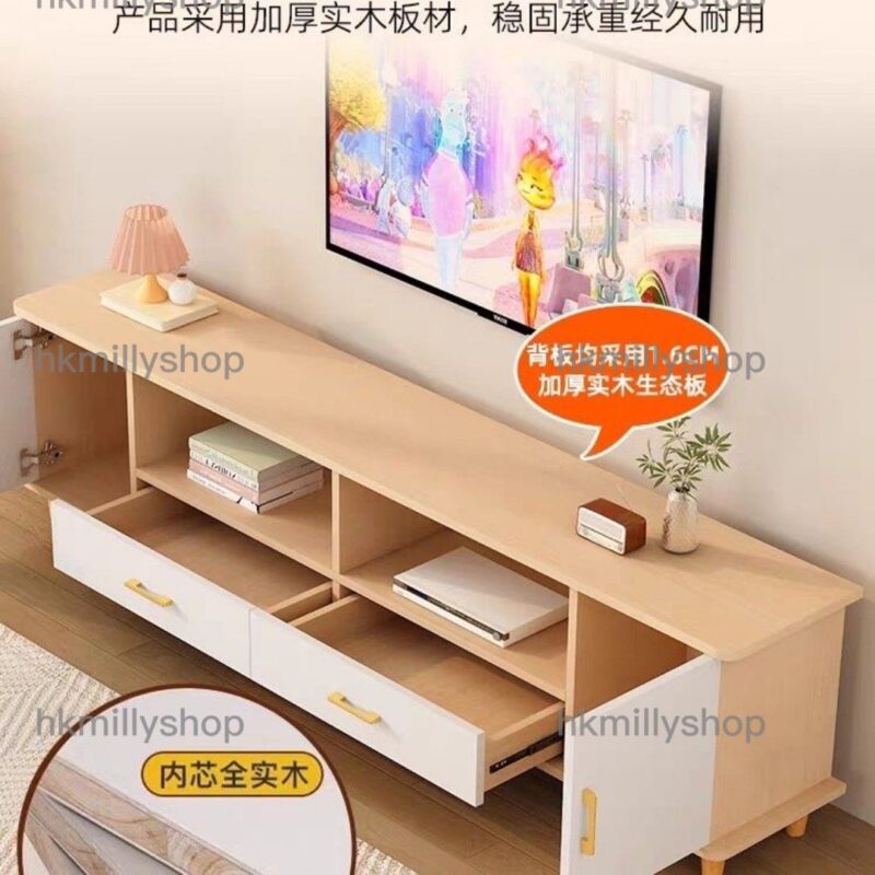 A&1586實木電視櫃茶几帶路軌 E0級實木生態板 健康環保 組合櫃 - Image 9