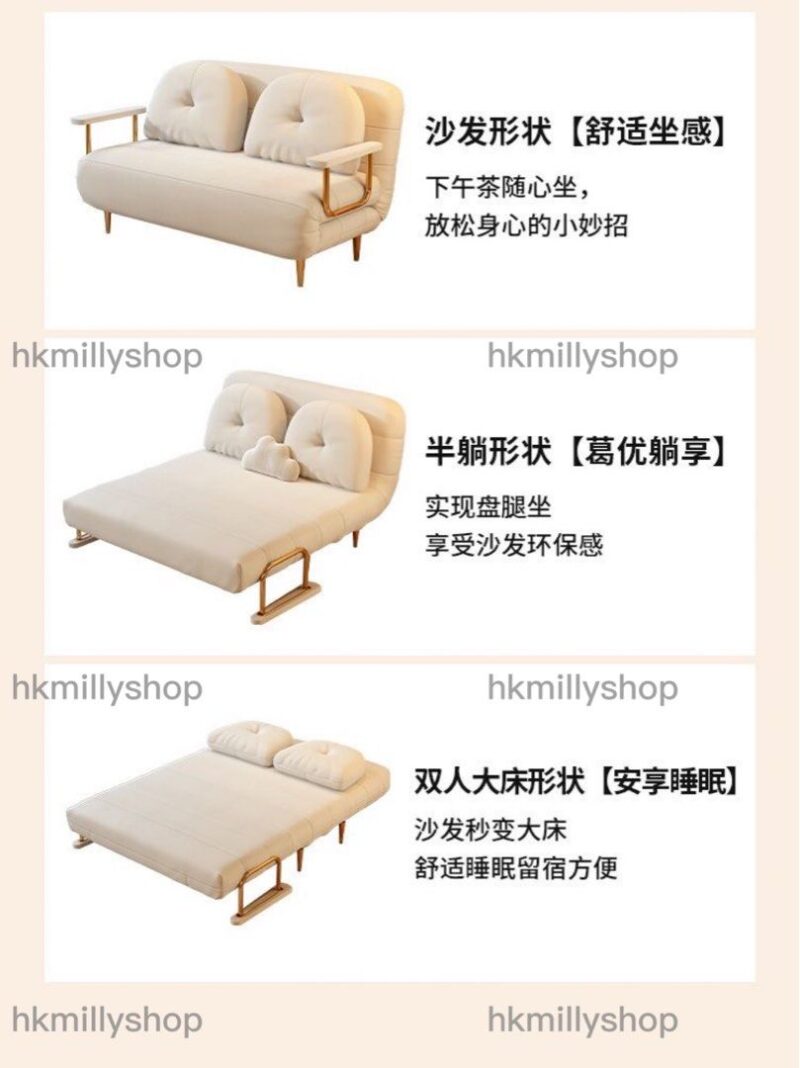 A&1598貓抓佈沙發床 單人位雙人位折疊沙發梳化床佈藝梳化床小戶型沙發伸縮床 - Image 7