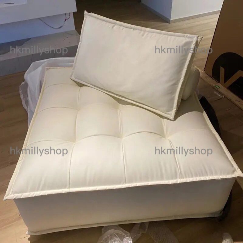 A1602貓抓皮科技佈羊羔絨荷蘭絨棉麻布藝方塊沙發懶人沙發榻榻米梳化落地沙發 - Image 4