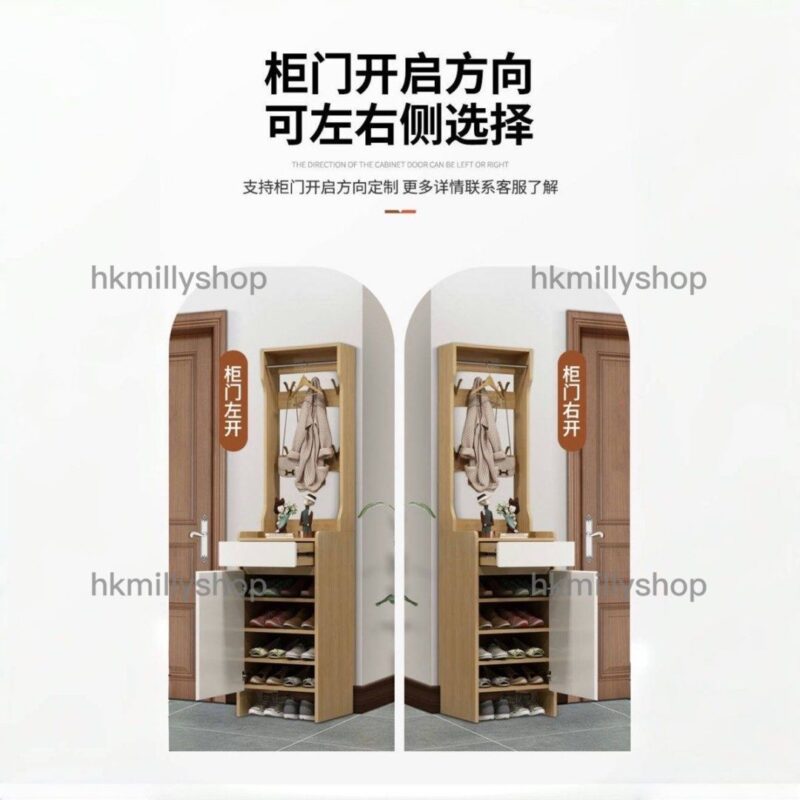 A&1625實木宅身鞋櫃 鞋架掛衣櫃一體 玄關櫃 入門收納櫃 儲物櫃 單門鞋櫃 窄櫃 小型櫃子 - Image 4
