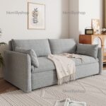 A&1638儲物梳化床 棉麻布藝梳化床沙發床 單人沙發床 雙人沙發床 折疊沙發 推拉款梳化