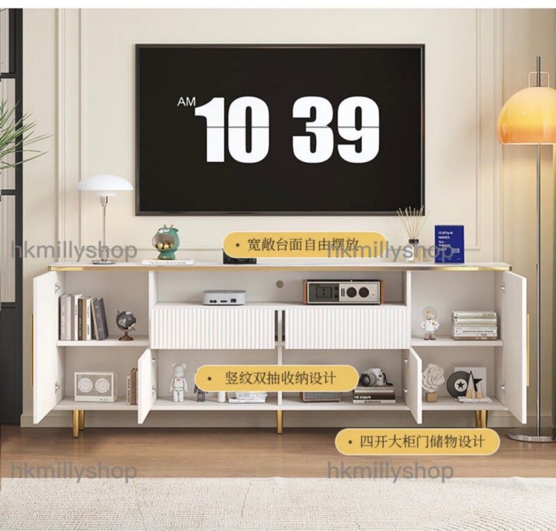 A&1658實木生態板電視櫃茶几組合加高款地櫃 - Image 5