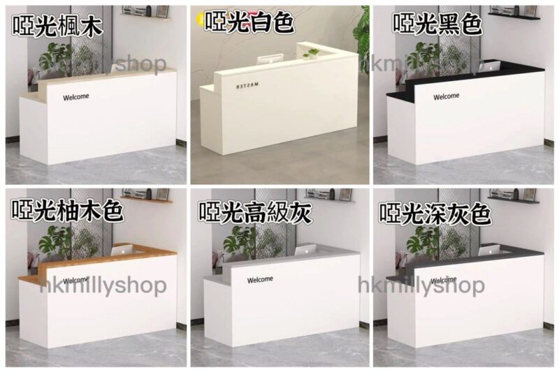 A&1660可訂造尺寸收銀台 轉角前台 L型工作枱 迎賓臺 超市櫃枱 接待枱 接待桌 吧檯 櫃枱 收銀桌 - Image 9