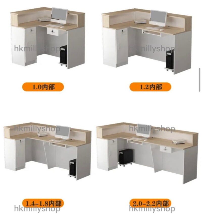 A&1660可訂造尺寸收銀台 轉角前台 L型工作枱 迎賓臺 超市櫃枱 接待枱 接待桌 吧檯 櫃枱 收銀桌 - Image 4