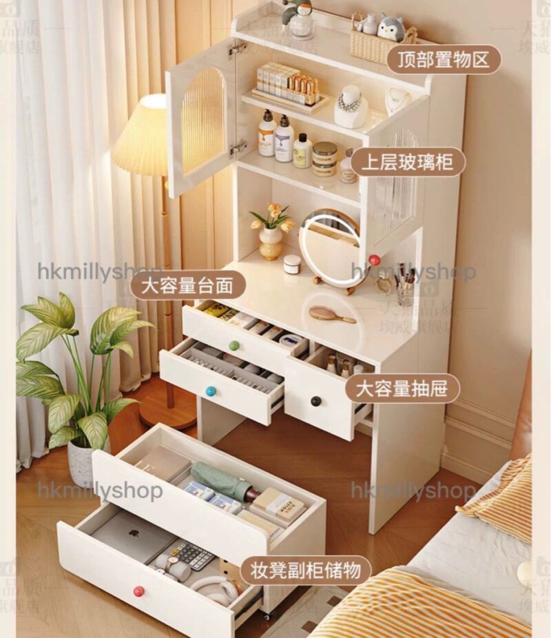 A&1670梳妝台化妝枱床頭櫃化妝桌子椅子組合床頭化妝品收納櫃 - Image 6
