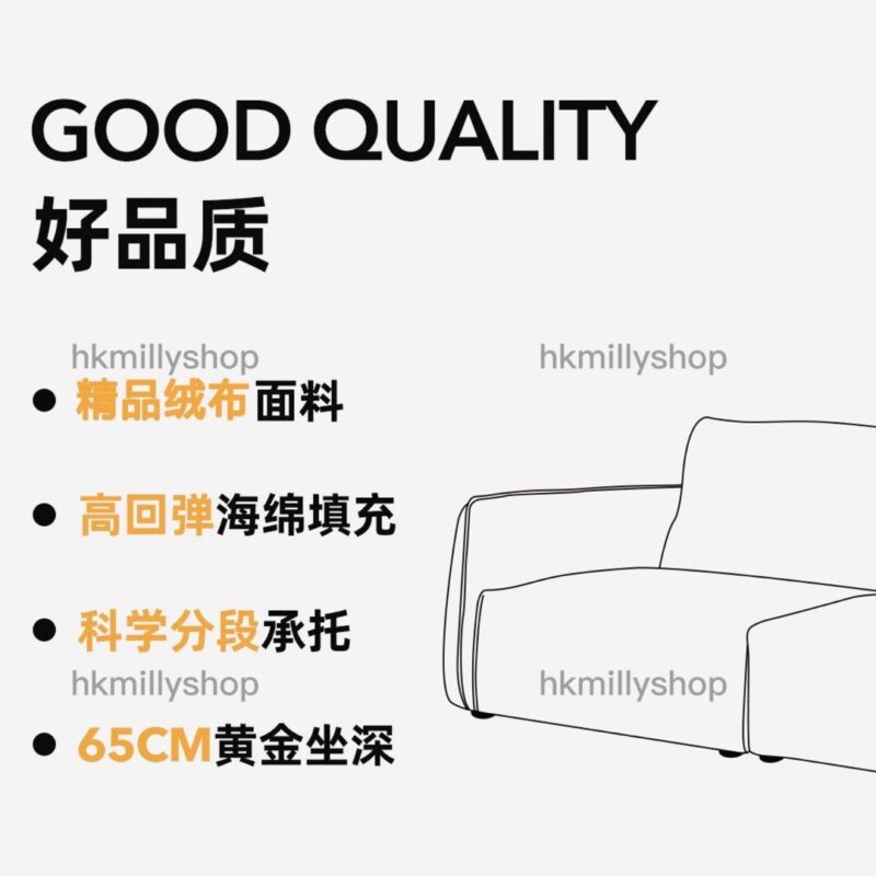 A&1684輕奢絨布沙發 復古梳化 奈斯絨布藝梳化 - Image 5