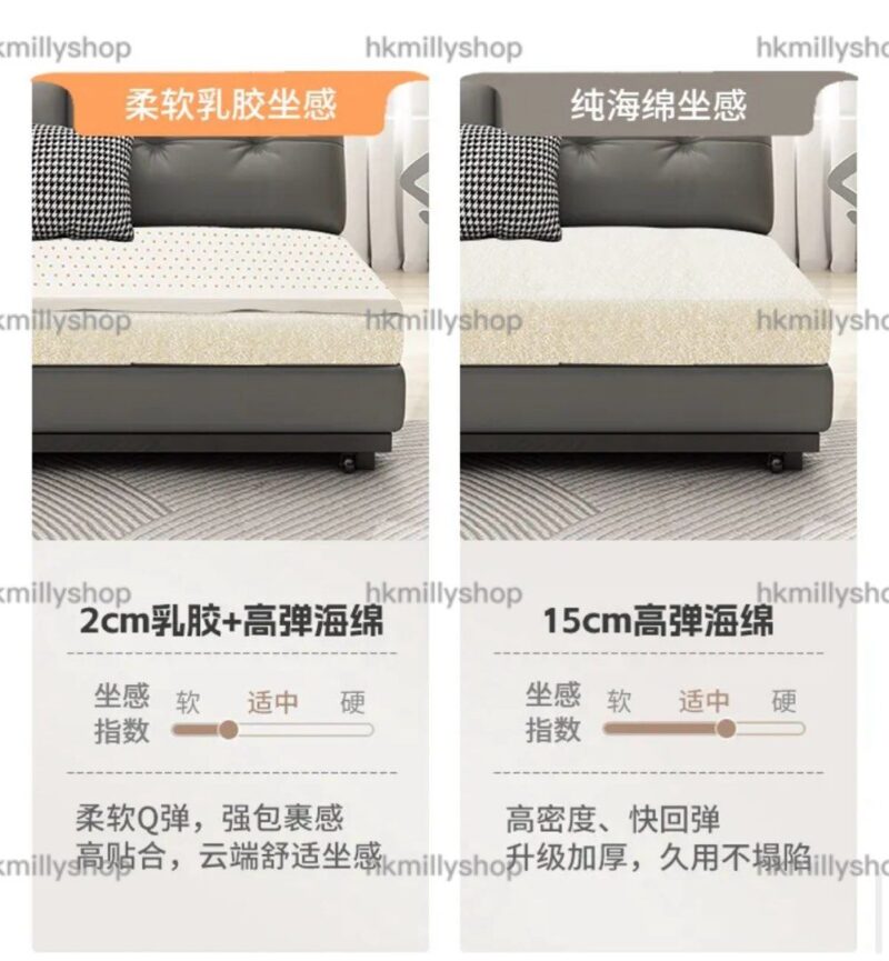 A&1692貓抓佈折疊梳化床 多功能小戶型沙發床 推拉床 靠背可多檔位調製 - Image 5