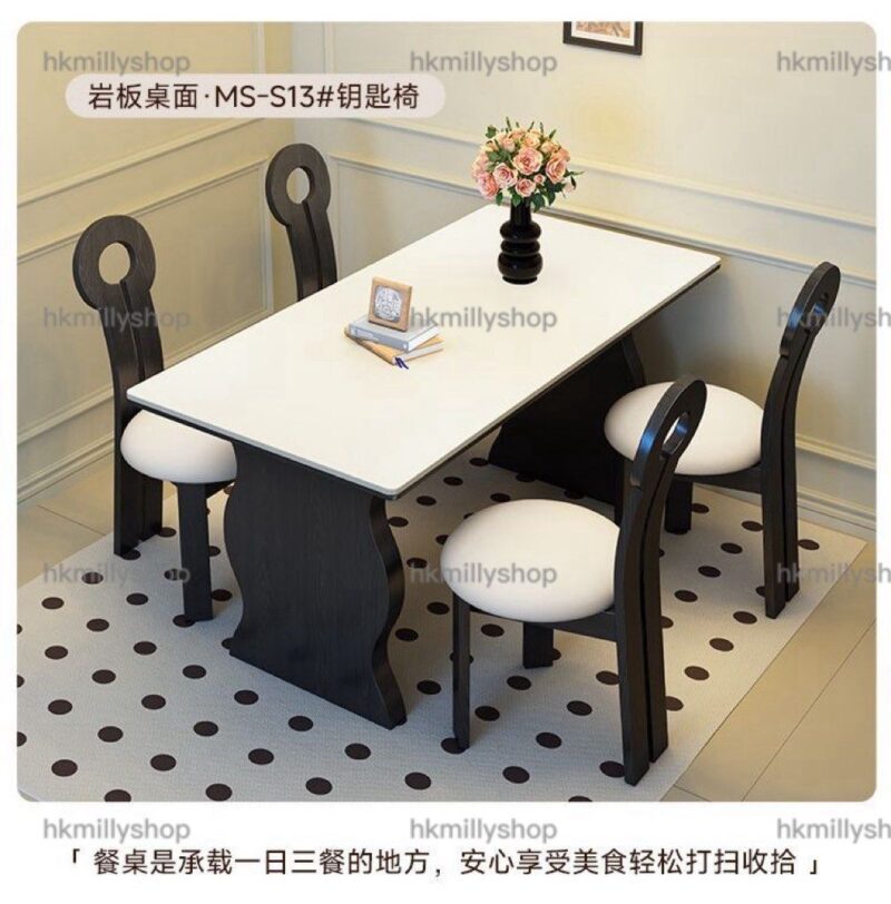 A&1696美式復古實木白蠟木餐桌椅 餐枱餐椅組合 中古風格家具 - Image 6